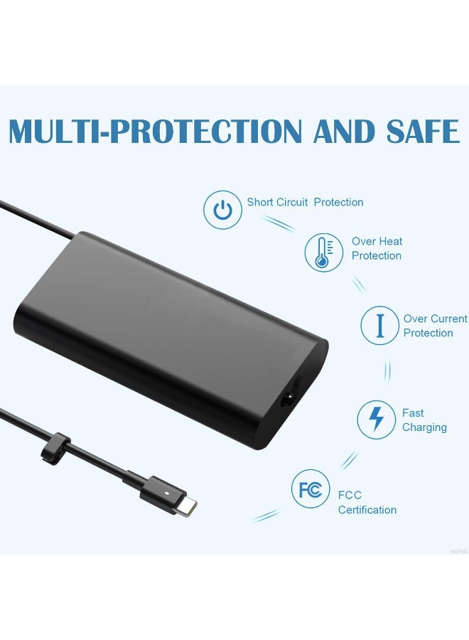 Zexen 130W USB C Laptop Charger Compatible with Dell XPS 15 17 Power Cord Fit for XPS 15 17 9500 9510 9520 9530 9700 9720 Precision 5530 2in1 5550 5750 3550 3560 Latitude 5420 5520 7310 9510 Laptop - Image 3