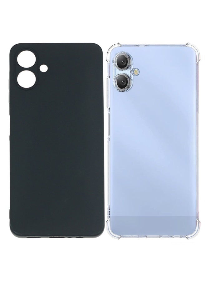 SanHu for Samsung Galaxy A06 4G 2-In-1 Thin Soft Case Cover, Anti Drop Protection, Anti Fingerprint, Durable, Easy To Clean And Install, Frosted Protective Case+Transparent Four Corner Anti Drop Protective Case - Image 1