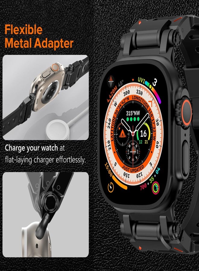 كيدز سوار KADES المتين المصنوع من مادة FKM، مصمم خصيصًا لساعة Apple Watch Ultra 2/ Apple Watch Ultra 49mm للرجال، مصنوع من مادة FKM المتينة مع موصل من الفولاذ المقاوم للصدأ، متوافق مع سلسلة ساعات iWatch 9/8/7/6/5/4/SE/3/2/1 بمقاسات 45 مم/44 مم/42 مم - Image 3