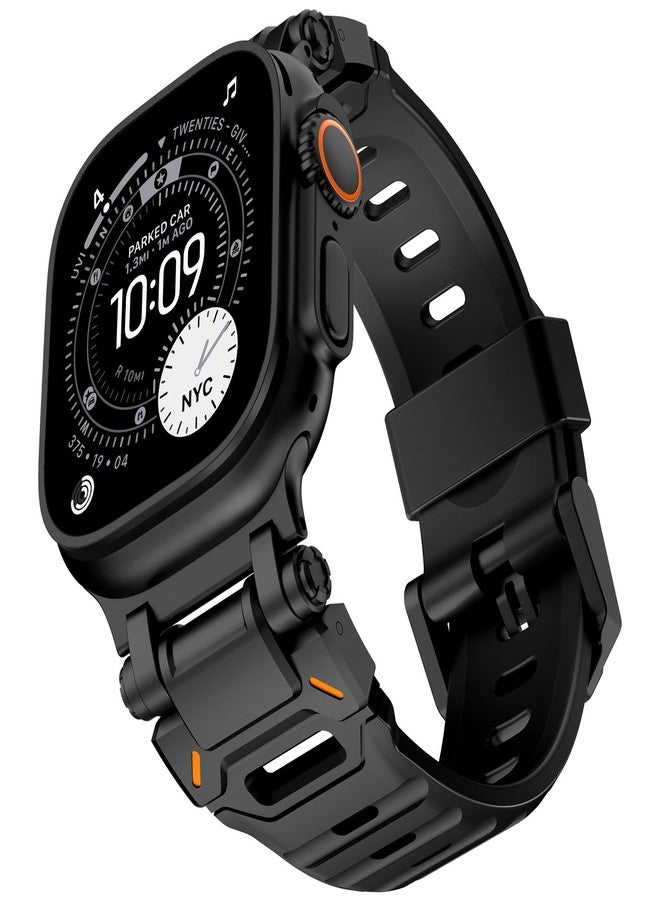 كيدز سوار KADES المتين المصنوع من مادة FKM، مصمم خصيصًا لساعة Apple Watch Ultra 2/ Apple Watch Ultra 49mm للرجال، مصنوع من مادة FKM المتينة مع موصل من الفولاذ المقاوم للصدأ، متوافق مع سلسلة ساعات iWatch 9/8/7/6/5/4/SE/3/2/1 بمقاسات 45 مم/44 مم/42 مم - Image 1