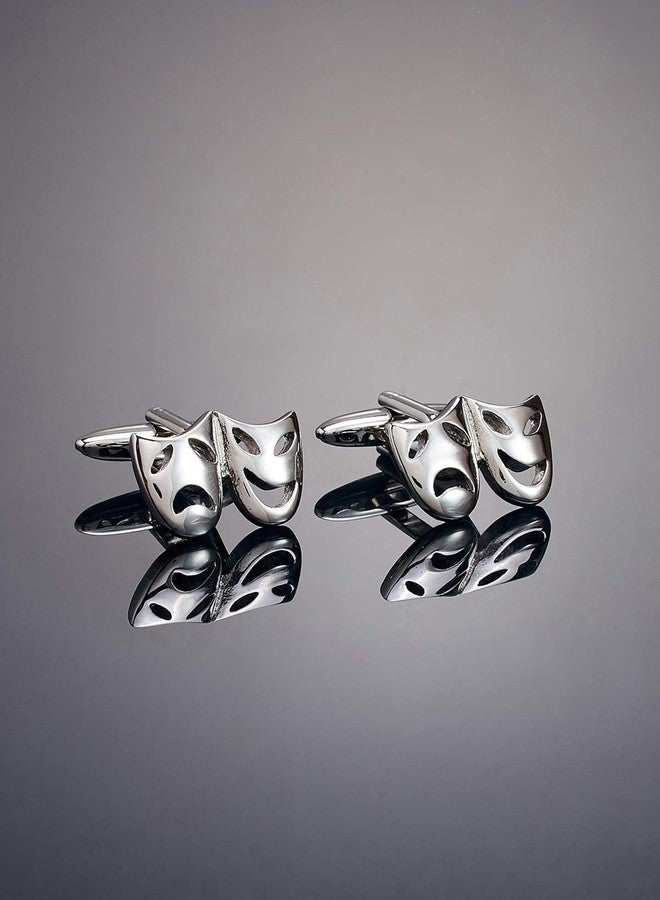 Zivom® Venetian Mask Comedy Tragedy Drama Office Corporate Formal Party French Cufflink Pair Men Shirt Suit Blazer In Gift Box - Image 3