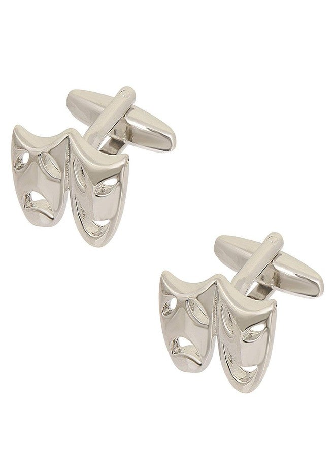 Zivom® Venetian Mask Comedy Tragedy Drama Office Corporate Formal Party French Cufflink Pair Men Shirt Suit Blazer In Gift Box - Image 1
