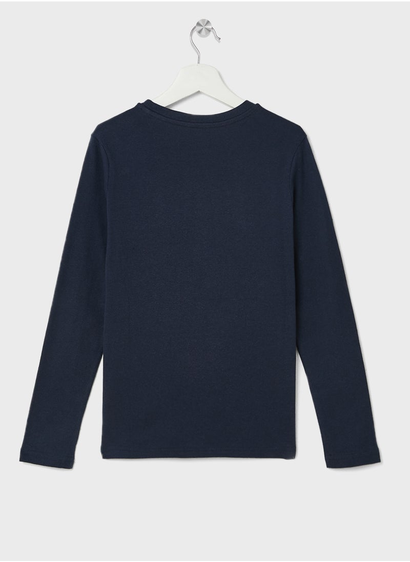 Jack & Jones Junior - Kids Logo Print Crew Neck T-Shirt - Image 1