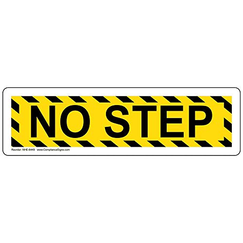 ComplianceSigns.com No Step Safety Label Decal, 7x2 inch Vinyl for Industrial Notices - Image 1
