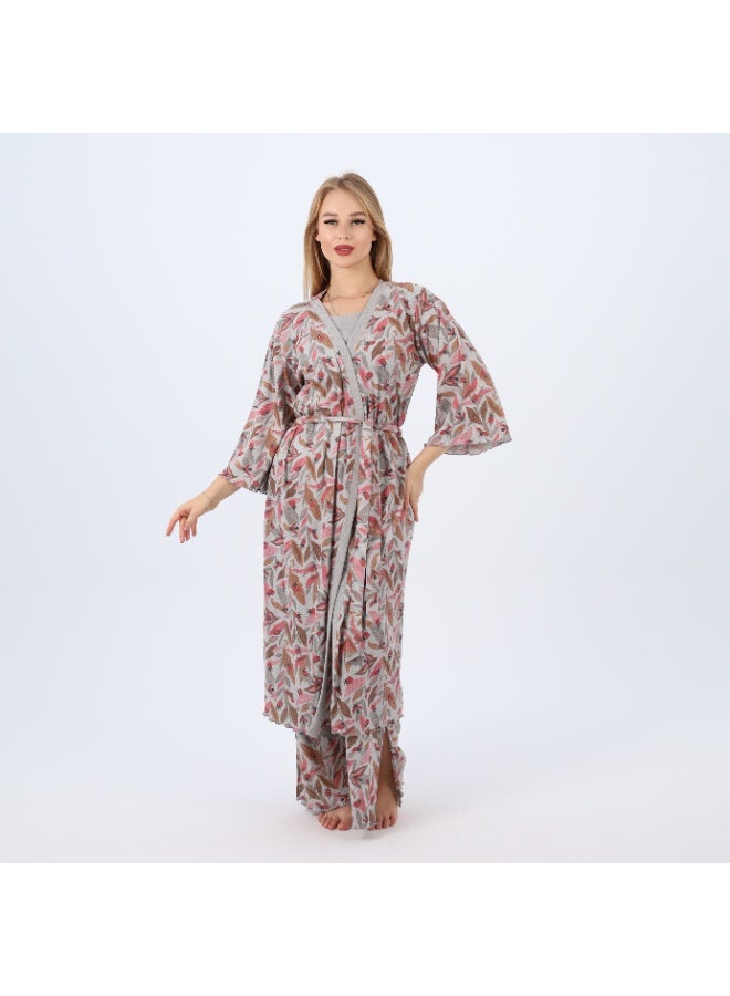 zecotex  Women's Cotton Printed Robe | Lightweight Floral Housecoat with Waist Belt | Soft & Breathable Loungewear for Home & Sleepwear  - Image 1