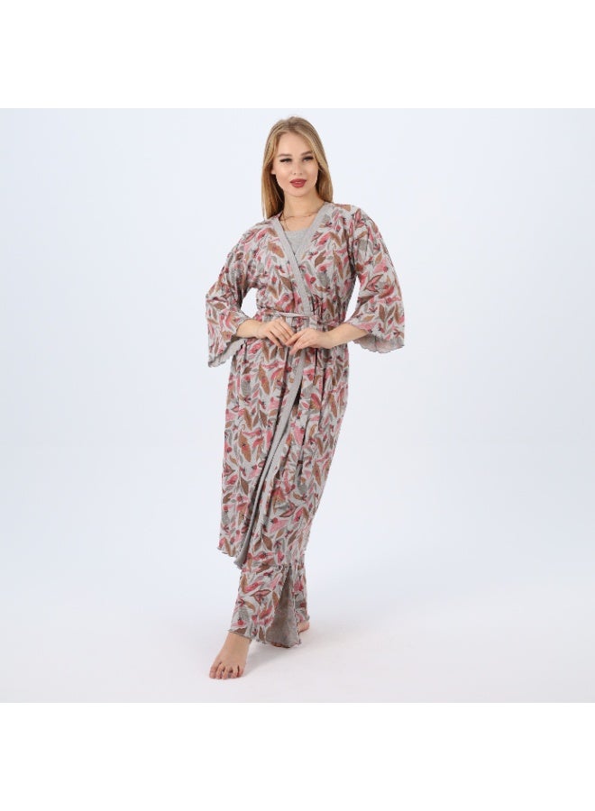 zecotex  Women's Cotton Printed Robe | Lightweight Floral Housecoat with Waist Belt | Soft & Breathable Loungewear for Home & Sleepwear  - Image 2