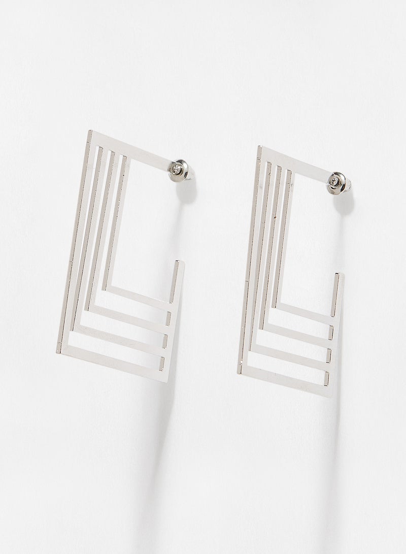 Sivvi x D'Atelier Geometric Cut-Out Hoop Earrings - Image 1
