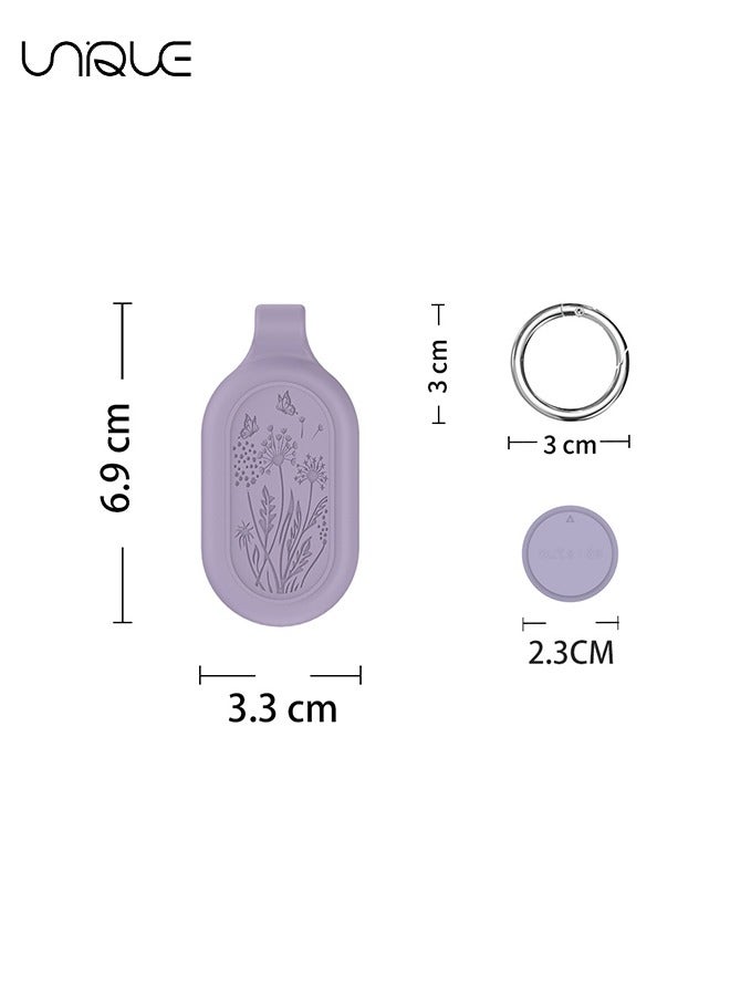 Unique 2 Pack - for Samsung Galaxy SmartTag 2 Case,Waterproof Full Protective Silicone Case Anti-Lost Scratch Resistant Protective Cover for Galaxy SmartTag 2 Case for Keys Pets Luggage Wallet (Purple+Pink) - Image 2