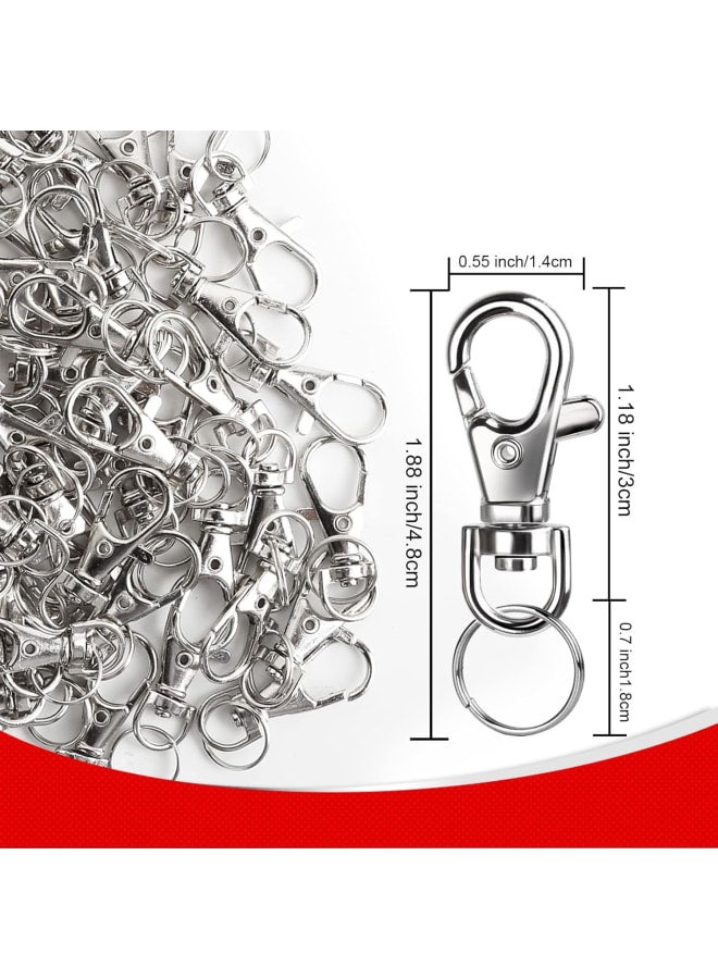 60Pcs Swivel Lobster Clasps, Key Ring, Keyrings, 30PCS Lobster Clasps and 30PCS Key Ring Hoops, Swivel Lanyard Snap Hooks, Key Rings for Keychain Key Ring Chain for Craftts - Image 2