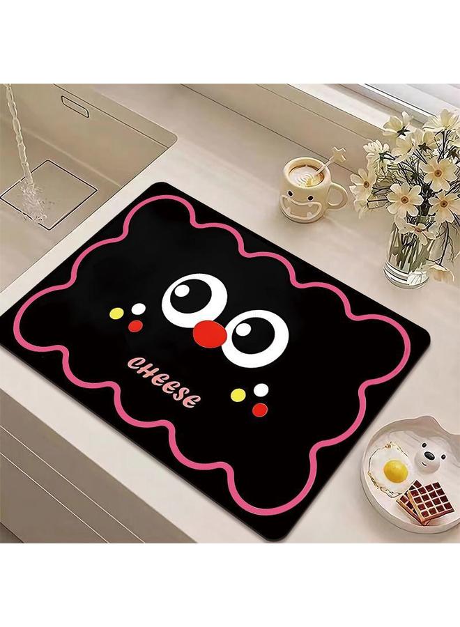 Bluejw Cartoon Xiaoxin Series Kitchen Draining Mat Water Absorbent Quick-drying Tableware Mat Bar Counter Heat Insulation Mat Coffee Machine Draining Mat  - Image 1