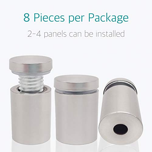 Lantee 5/8" x 1" Wall Standoff Mounts Screws, Lantee 8 Pcs 16 x 25mm Stainless Steel Mounting Hardware Bolts for Signs, Glass, Acrylic, Graphics, Panels - Image 2
