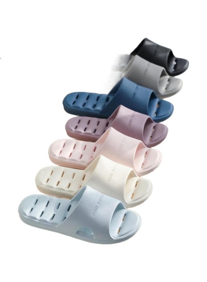 GUOLUOFEI Bathroom Slippers Women Summer Bath Anti-Slip Hollow Out Water Leakage Indoor Home Cool Slippers Men Light Blue Size 40-42 - Image 3