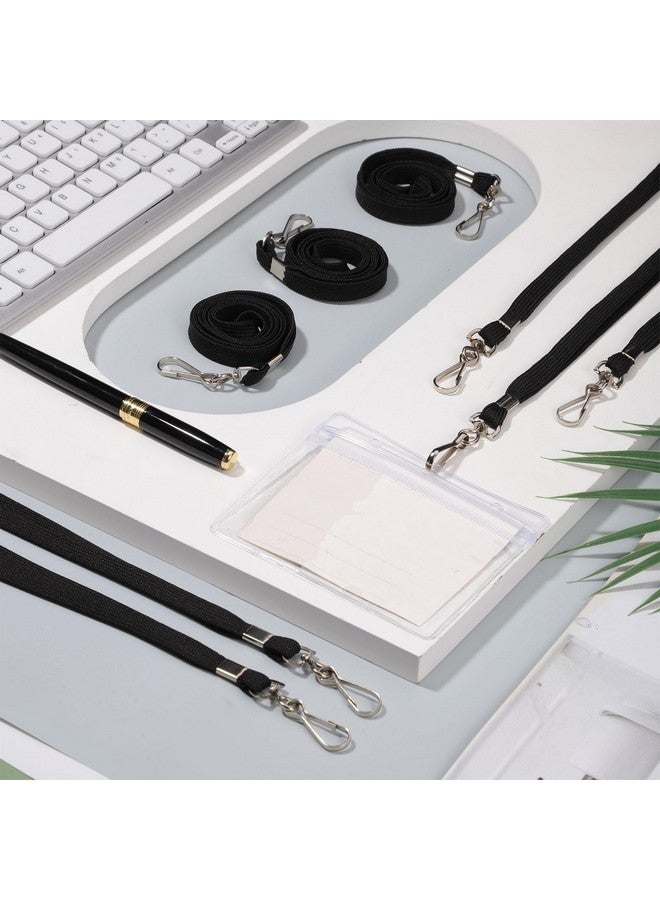 Prudiut 25 Pack Black Lanyard Bulk Lanyards for Id Badges Flat Lanyard with Badge Clip Swivel Hook - Image 5