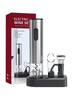 Y&D Electric  Bottle Opener, Automatic One-Button Corkscrew Openers Kit, Vacuum Stoppers, Aerator Pourer Set Gift for Lovers, Household Kitchen Party Bar (Stainless Steel)  - Image 1
