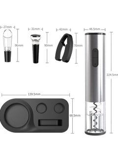 Y&D Electric  Bottle Opener, Automatic One-Button Corkscrew Openers Kit, Vacuum Stoppers, Aerator Pourer Set Gift for Lovers, Household Kitchen Party Bar (Stainless Steel)  - Image 4