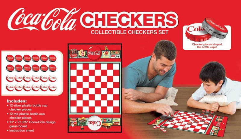 MasterPieces MasterPieces Family Game  CocaCola Checkers  Officially Licensed Board Game for Families Greenredsilver - Image 3