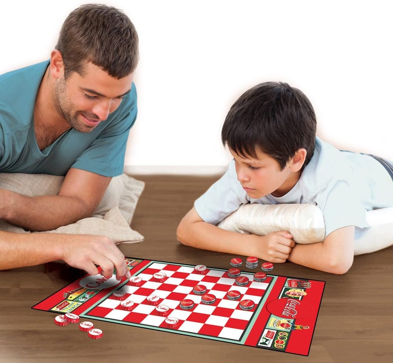 MasterPieces MasterPieces Family Game  CocaCola Checkers  Officially Licensed Board Game for Families Greenredsilver - Image 4