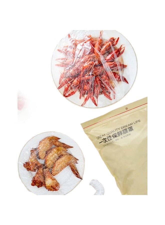 JD.com Jd Jingzao Food Storage Covers, Plastic Wrap Food Preservation Bags, Disposable Elastic Drawstring Covers For Various Bowl Sizes [300 Pieces] - Image 2