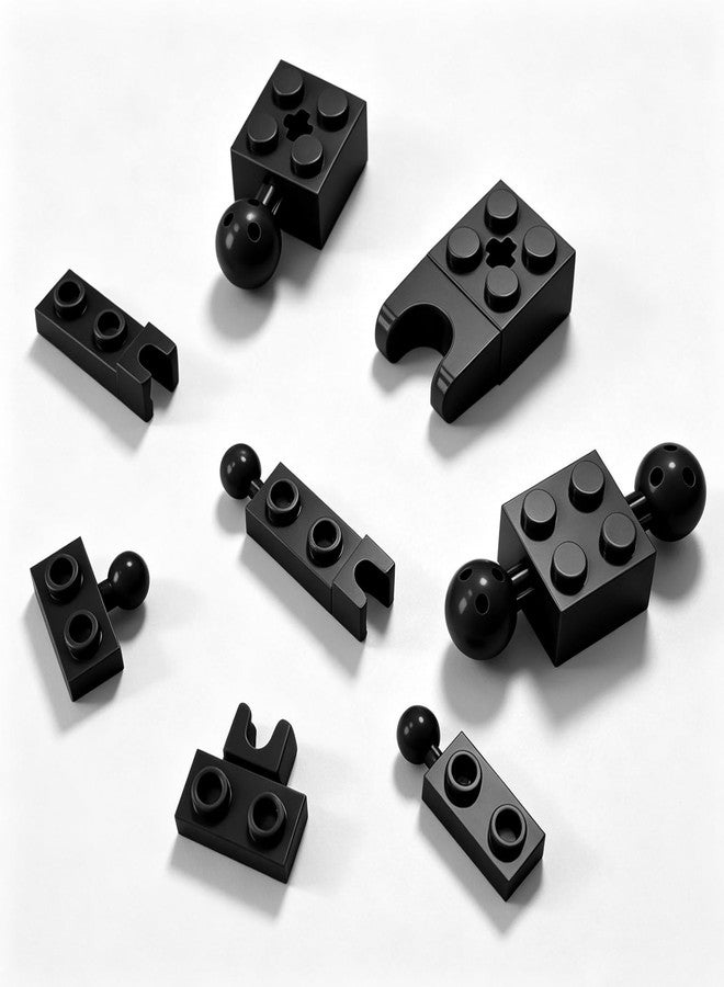 HIGH GODO 136 Piece Classic Building Ball Joint Plate Bulk, 8 Sizes Model Ball and Socket Joints, Compatible with Lego Parts and Pieces (Black) - Image 1