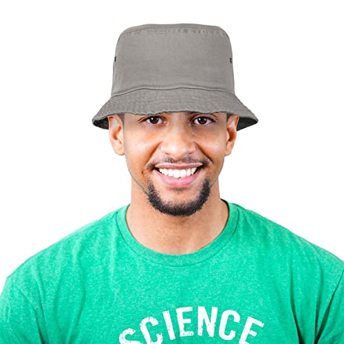 Falari Men Women Unisex Cotton Bucket Hat 100% Cotton Packable for Travel Fishing Hunting Summer Camp (S/M, Grey) - Image 3