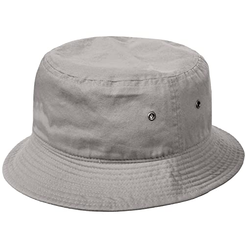Falari Men Women Unisex Cotton Bucket Hat 100% Cotton Packable for Travel Fishing Hunting Summer Camp (S/M, Grey) - Image 4