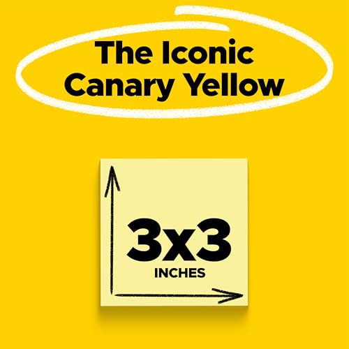 Post It Postit Super Sticky Notes 5 Sticky Note Pads 3 x 3 in School Supplies Office Products Sticky Notes for Vertical Surfaces Monitors Walls and WindowsCanary Yellow - Image 3