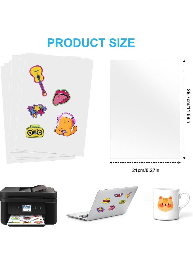 MOMENT A4 Vinyl Sticker Film, Transparent Clear Self-Adhesive Stickers For Printing, Printer Paper, Quick Drying Sticker Paper For Inkjet Printers And Laser Printers, 20 Sheets, 21 Cm X 29.7 Cm  - Image 3