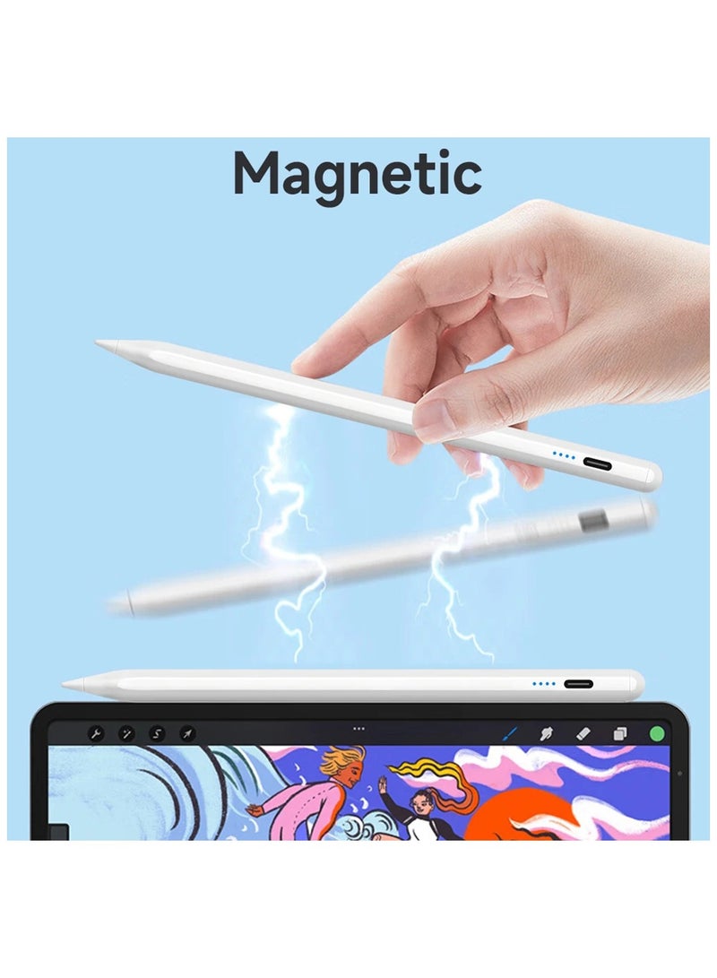 Universal Stylus Pen with Magnetic for Android, Active Stylus Pen Compatible with Huawei/Honor/Samsung/Lenovo/Xiaomi and Other Android Smartphone and Tablet Devices Tablet Pen, White (Not for iPad/iPhone) - Image 4