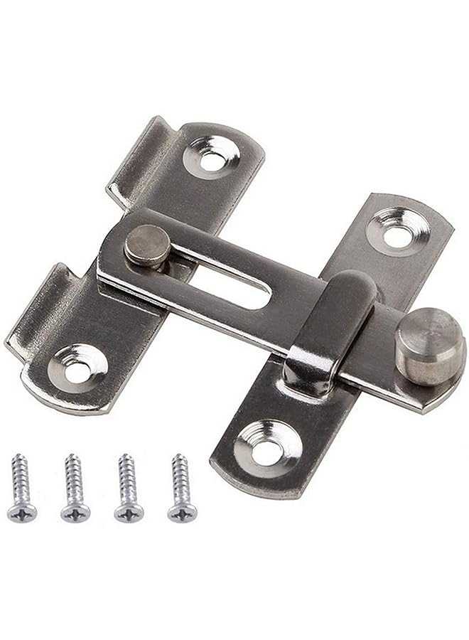 sen Latch Gate Latches, SEN Sliding Safety Door Lock for Pet Gate,Cabinet Furniture, Window, Brushed Finish Silver  - Image 1