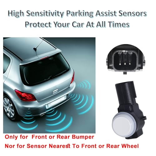 MANATEE Bumper Park Assist Object Sensor 23428268 for Cadillac Chevy GMC Buick Silverado Sierra 1500 2500 3500 HD Yukon XL Encore Lacrosse CTS CT6 XT5 XTS, 52050134 84078131 84153946 4PCS, White - Image 4