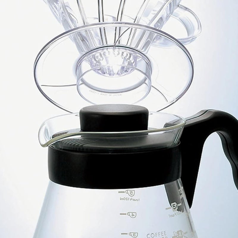 هاريو V60 إبريق زجاجي لتحضير القهوة بالصب آمن للاستخدام في الميكروويف سعة 700 مل، أسود - Image 4