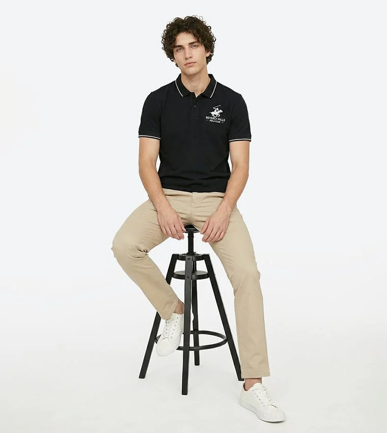Beverly Hills Polo Club  Bhpc Mens Black Short Sleeve Polo for Men | Best Price UAE