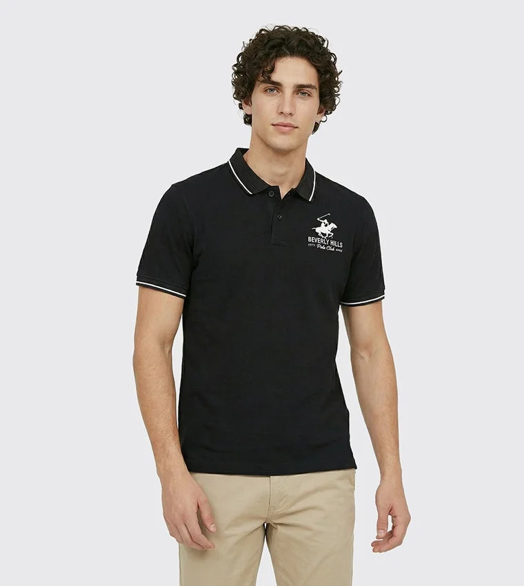بيفرلي هيلز بولو كلوب Bhpc Mens Black Short Sleeve Polo