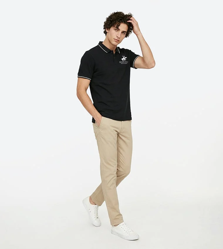 Beverly Hills Polo Club  Bhpc Mens Black Short Sleeve Polo for Men | Best Price UAE