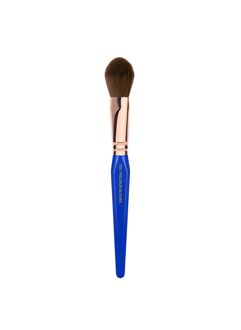 Bdellium Tools Bdellium Tools Professional Makeup Brush - Golden Triangle 960 Precision Blusher - With All Vegan and Soft Synthetic Fibers, For Applying Blush (Blue, 1pc) 