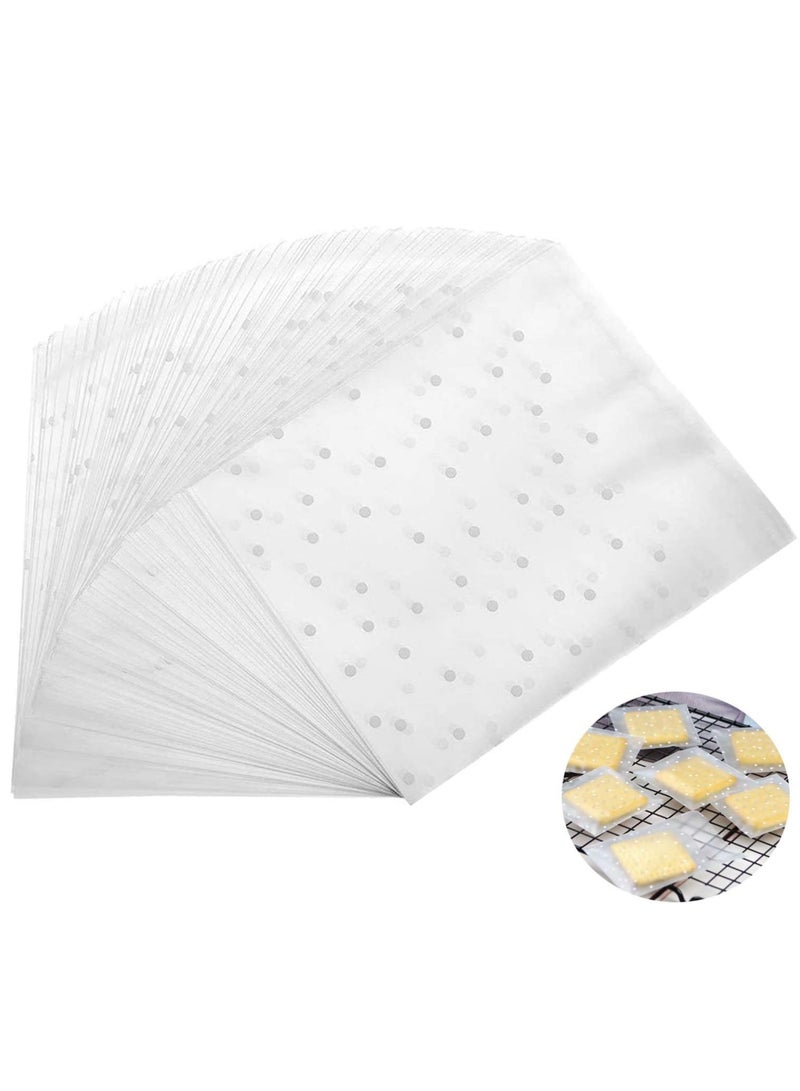 Oasisgalore 400 PCS Self Adhesive Candy Bag , White Polka Dot Clear Bags OPP Plastic Party Bag(4 x 6 inches)  - Image 1