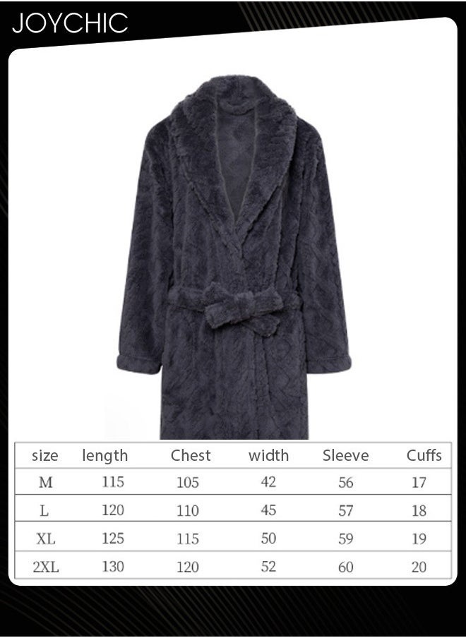 Joychic Autumn and Winter Jacquard Coral Velvet Thickened Warm Pajamas for Women Fashion Green Fruit Collar Long-Sleeved Skin-friendly Bedroom Sleep Robe with Pockets Dark Grey  - Image 2