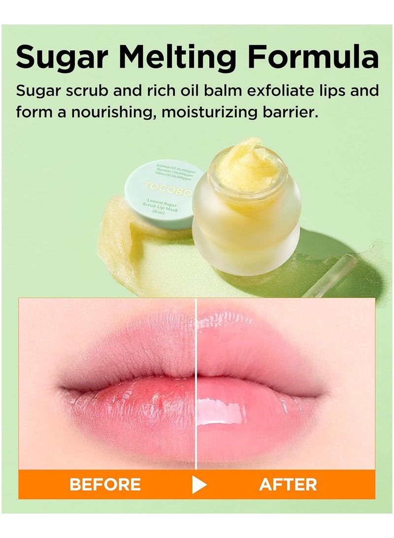Tocobo Lemon Sugar Lip Mask – Korean Vegan Lip Scrub & Overnight Exfoliating Treatment for Dry, Chapped Lips – Hydrating, Plumping, Smoothing – Glazed Balm Texture, Non-Sticky, 0.68oz - Image 4