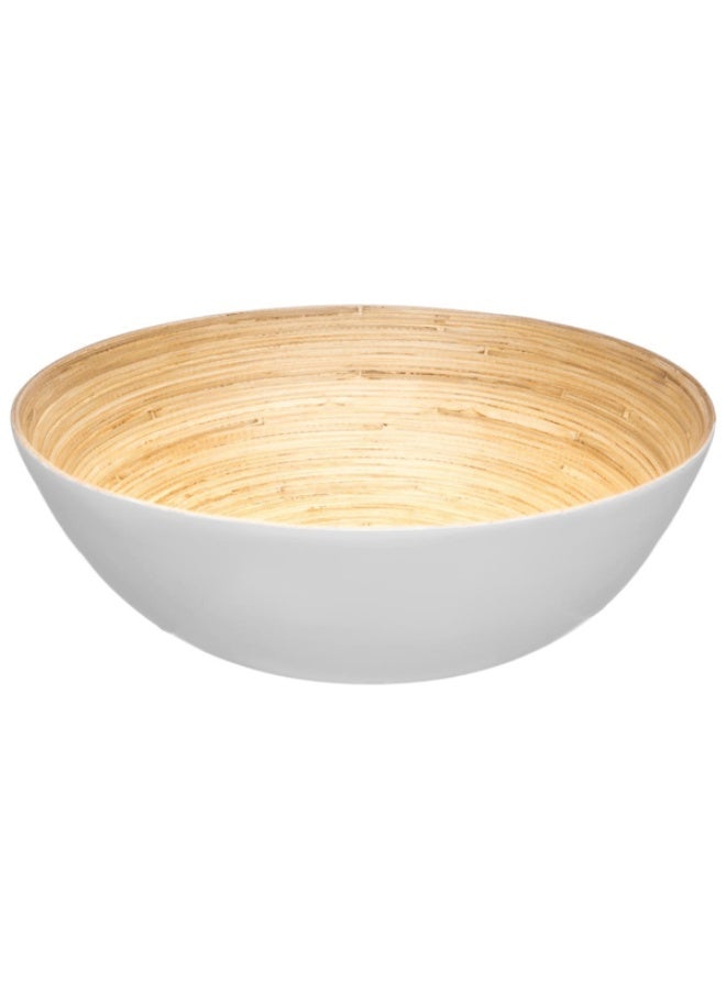 Five Simply Smart Smart Bamboo Salad Bowl White and Brown 30cm - Image 1