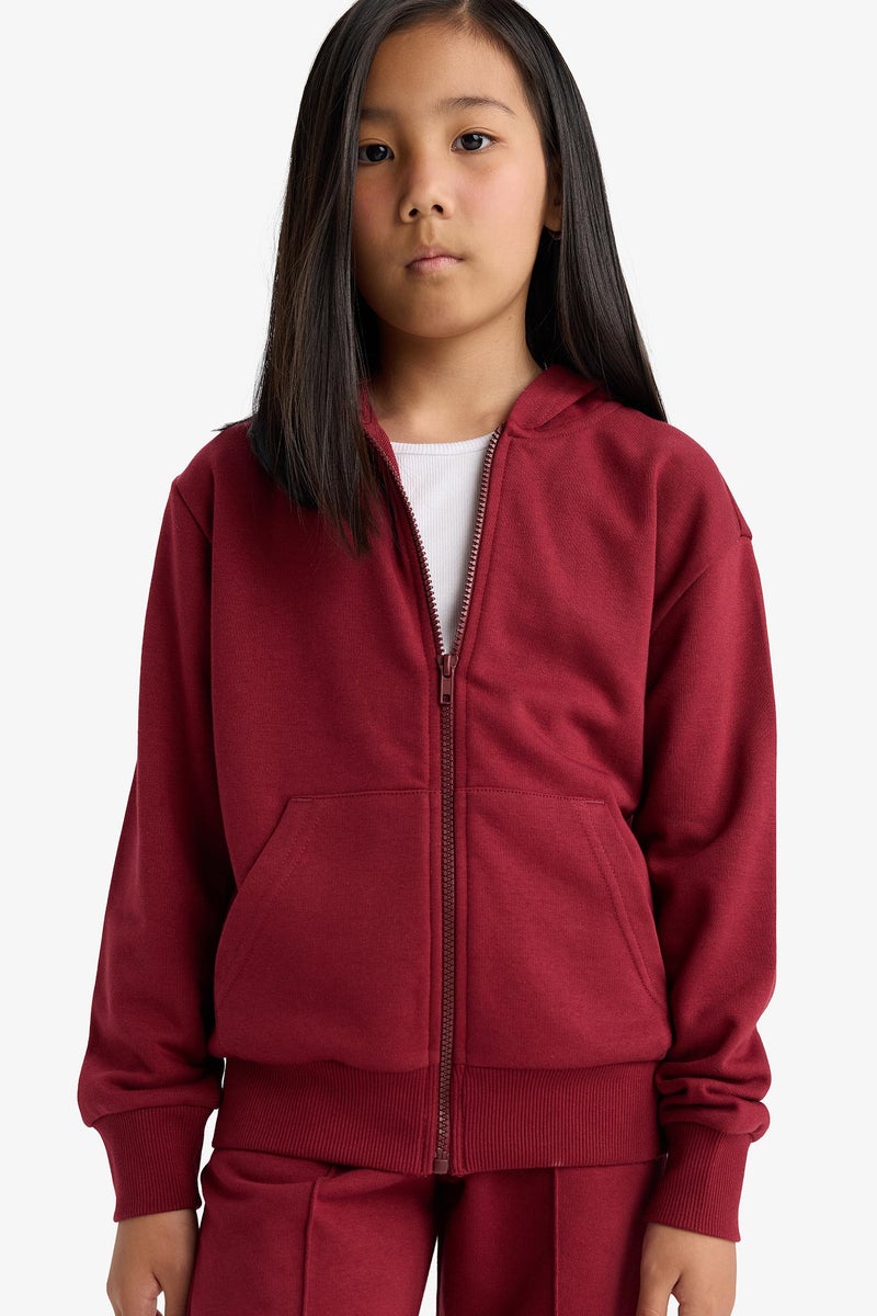 DeFacto Girl Regular Fit Hooded Cardigan Basic - Image 1