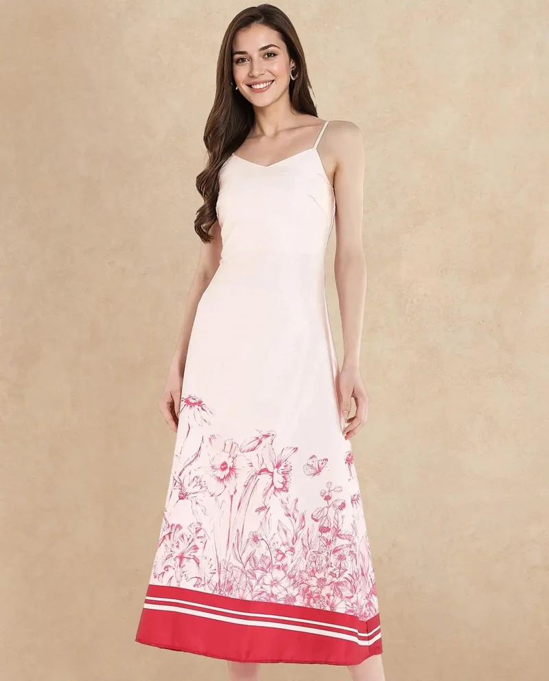 ريريزم Women's Floral Print Maxi Slip Dress