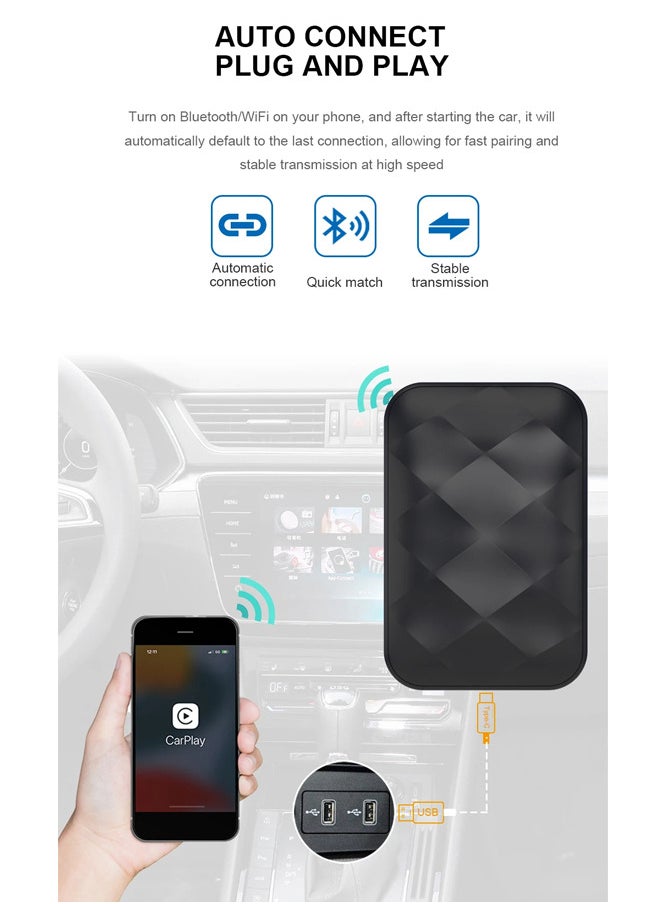 Generic - 3 in 1 CarPlay and Android Auto WiFi Adapter Android 14 Wired to Wireless Smart Box, Plug and Play for Car AI Box on YouTube - Image 1