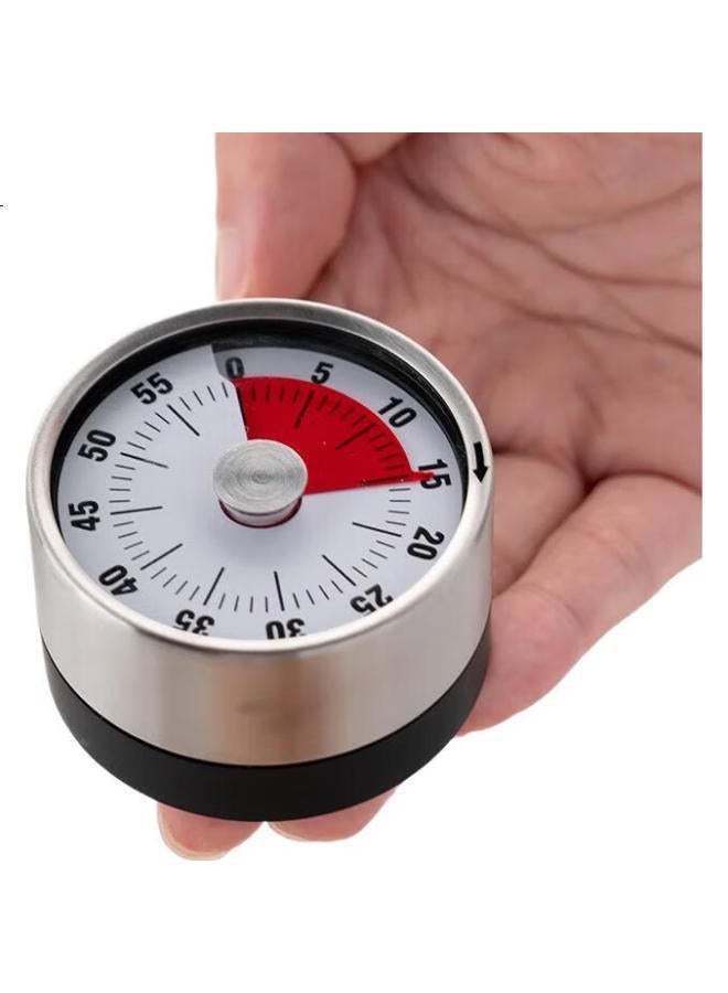 Onlycook Kitchen Timer, Refrigerator Magnet Timer, Magnetic Mechanical Clock Alarm Reminder, White - Image 3