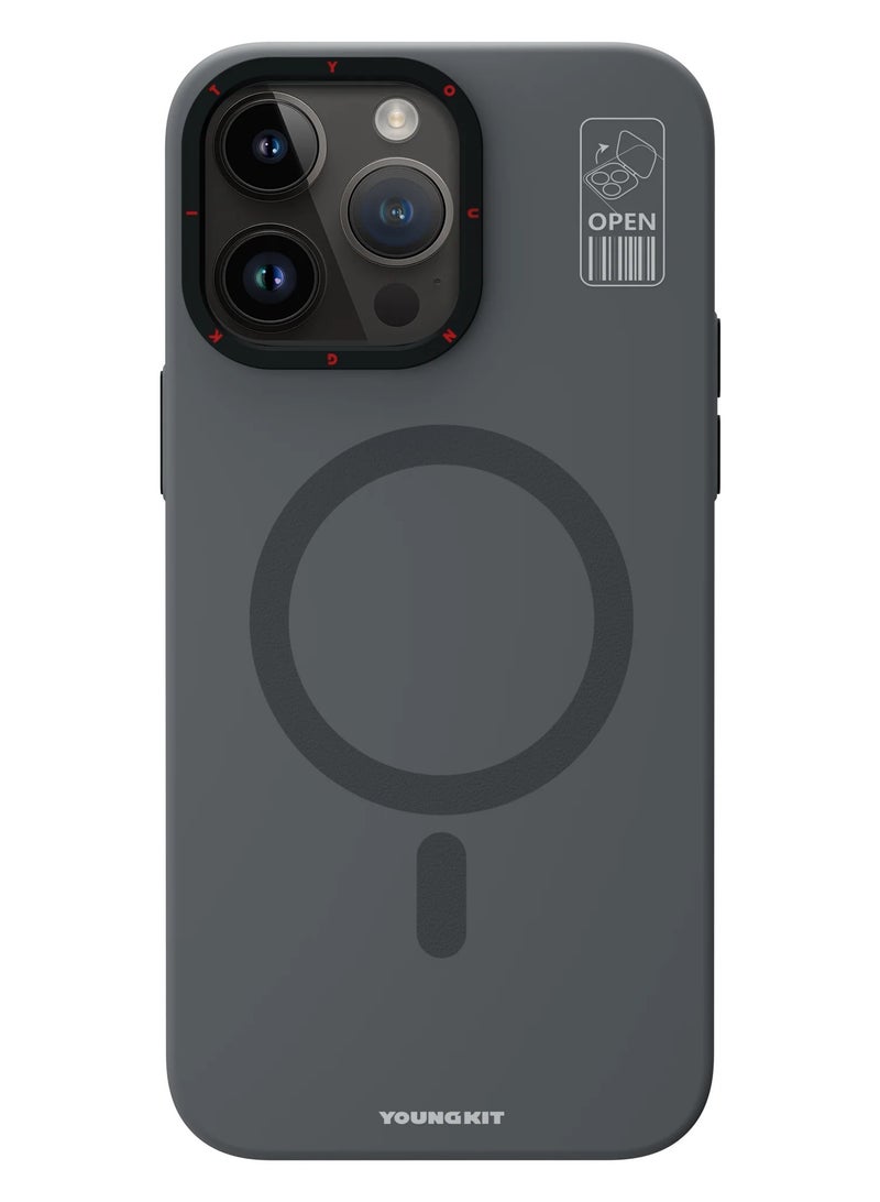Young Kit Hermit Bracket Magsafe Apple iPhone 15 Pro max Case - Grey Color - Image 1