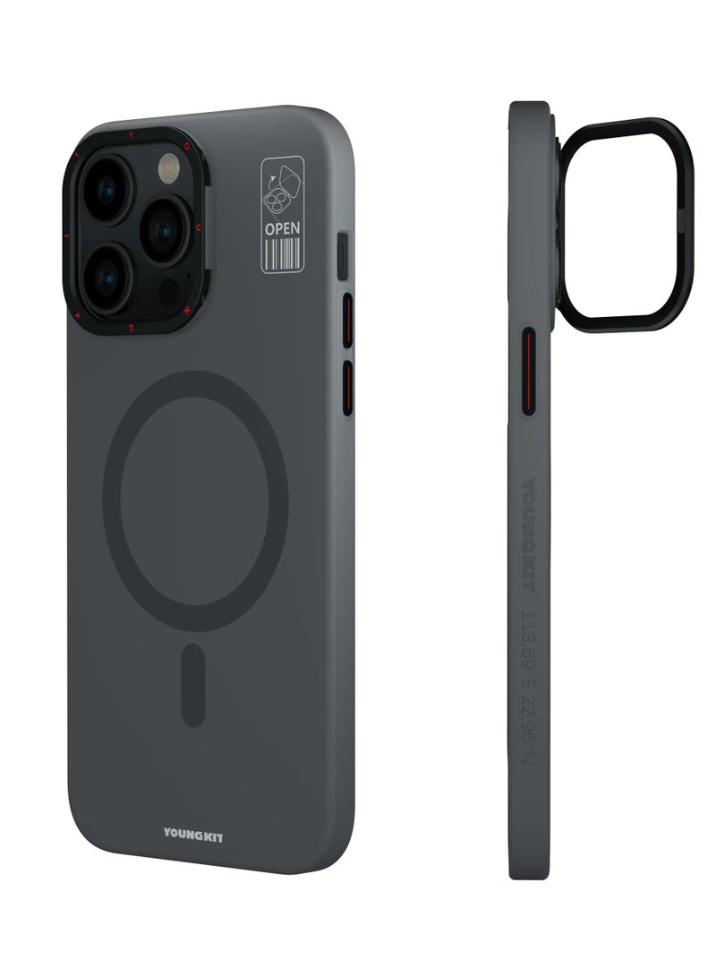 Young Kit Hermit Bracket Magsafe Apple iPhone 15 Pro max Case - Grey Color - Image 2