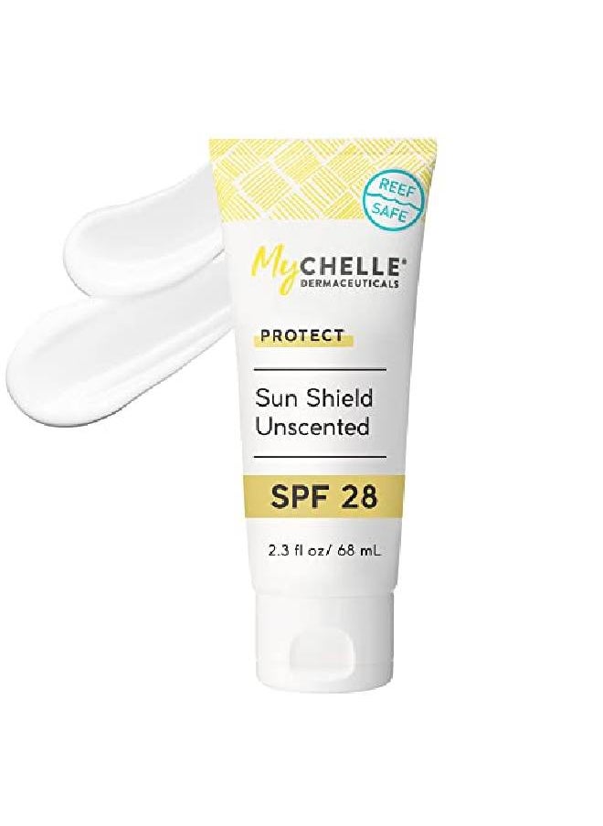 MyChelle Dermaceuticals - Sun Shield Spf 28 Unscented (23 Fl Oz) Soothing Reef Safe Sunscreen With Vitamin E And Aloe Travel Size Zinc Sunscreen For Face And Body - Image 1