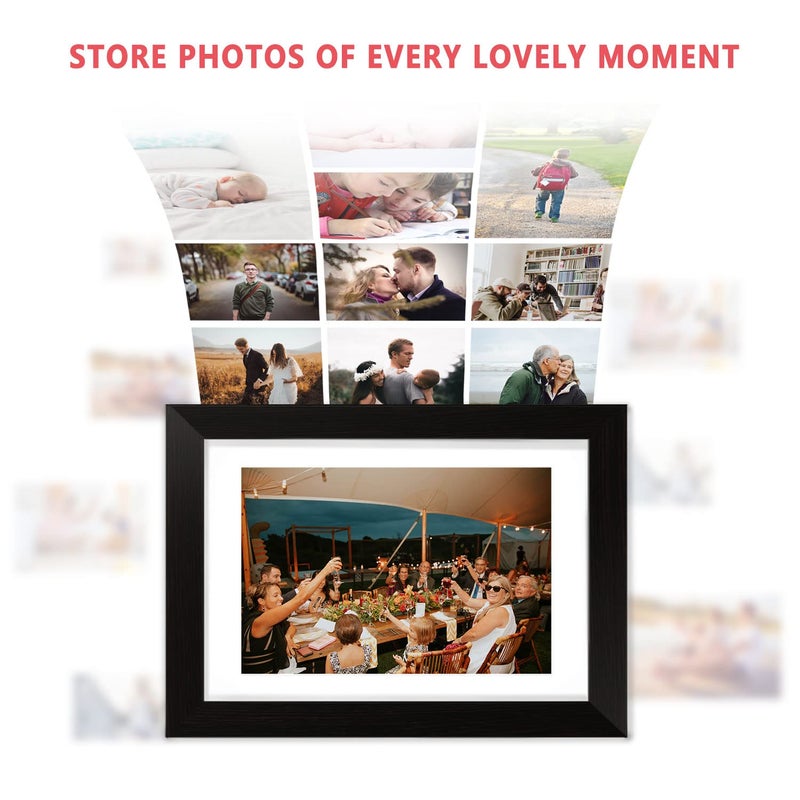 AEEZO AEEZO Digital Picture Frame 10.1 Inch 1280x800 IPS Touch Screen WiFi Smart Digital Photo Frame with 16GB Storage, Auto-Rotate Easy Setup to Share Photos or Videos via AiMOR APP, Wall Mountable Black  - Image 3