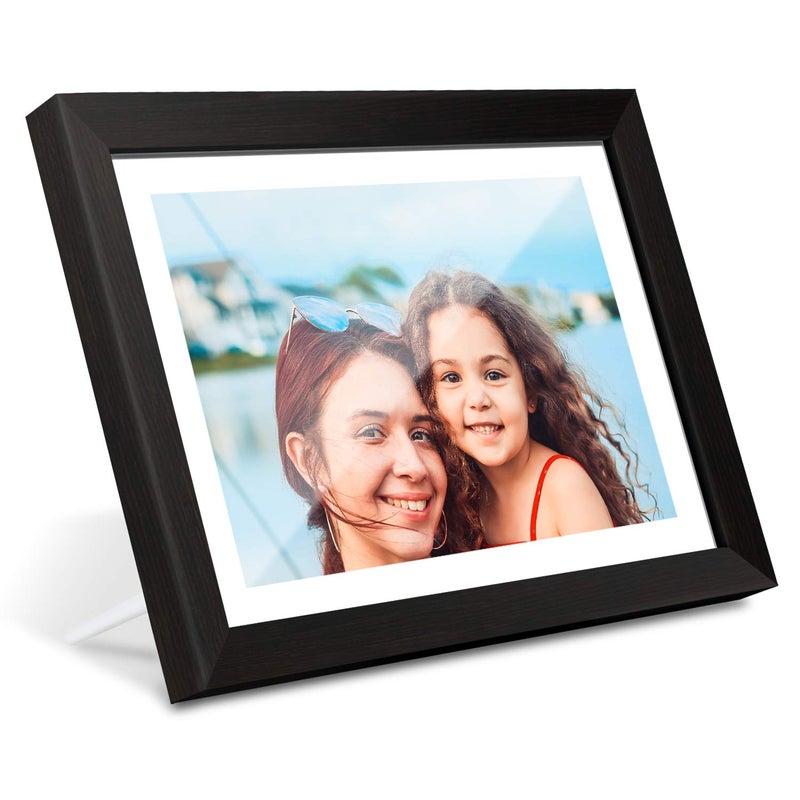 AEEZO AEEZO Digital Picture Frame 10.1 Inch 1280x800 IPS Touch Screen WiFi Smart Digital Photo Frame with 16GB Storage, Auto-Rotate Easy Setup to Share Photos or Videos via AiMOR APP, Wall Mountable Black  - Image 1