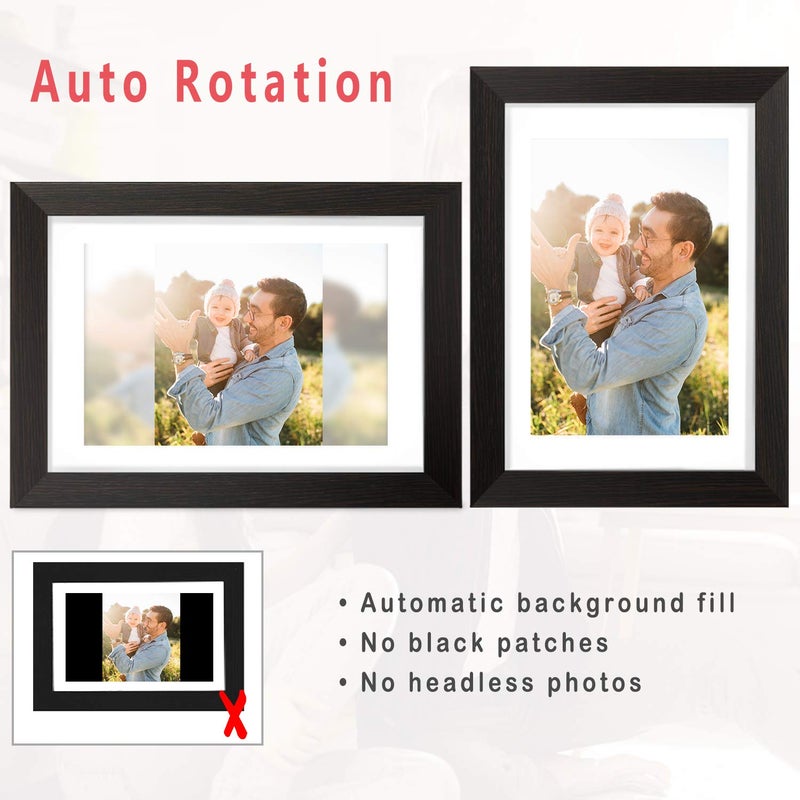 AEEZO AEEZO Digital Picture Frame 10.1 Inch 1280x800 IPS Touch Screen WiFi Smart Digital Photo Frame with 16GB Storage, Auto-Rotate Easy Setup to Share Photos or Videos via AiMOR APP, Wall Mountable Black  - Image 5
