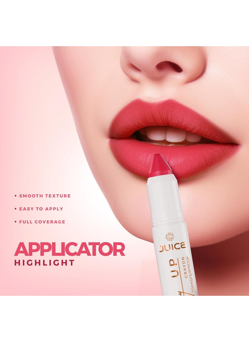 JUICE Play Up Lip CrayonPlay long games with transferproof rich color 3pc Combo SetBrownMCR03 Vino VibesMCR12 Hold My LatteMCR04